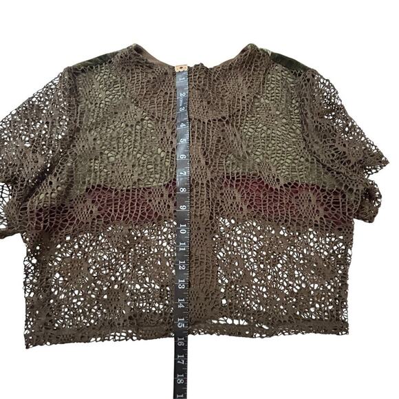 Open Knit Cardigan Womens Sz M Forrest goblin fairycore BoHo Festival velvet - Picture 7 of 9